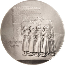 France, Medal, 11 novembre 1920, History, Dammann, MS(65-70), Silvered bronze