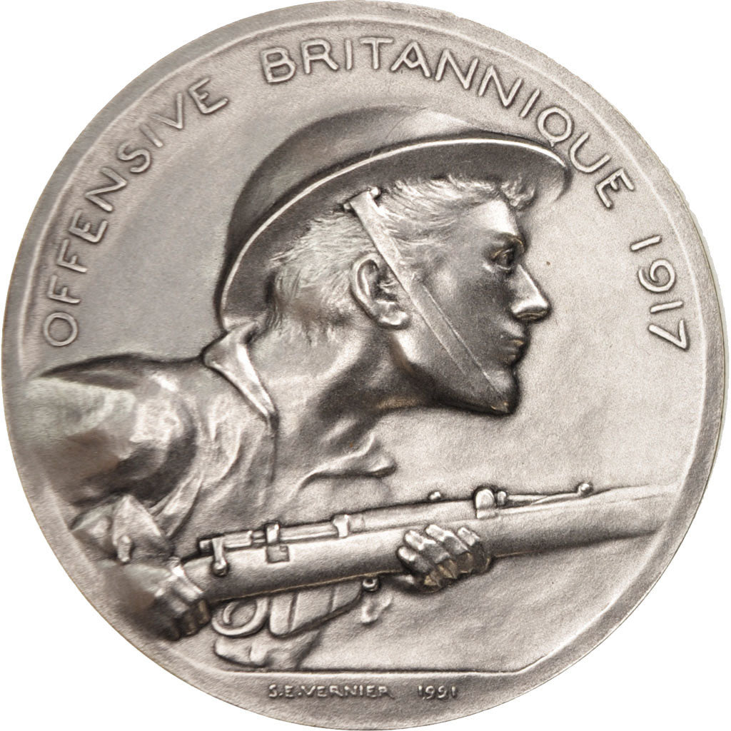 Frankreich, Medal, Offensive Britannique 1917, History, Vernier, STGL, Silvered