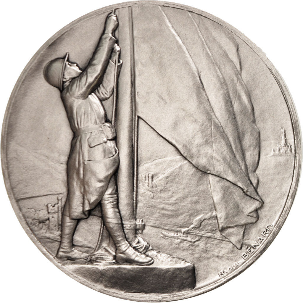 Frankreich, Medal, La France sur le Rhin, History, Benard, STGL, Silvered bronze