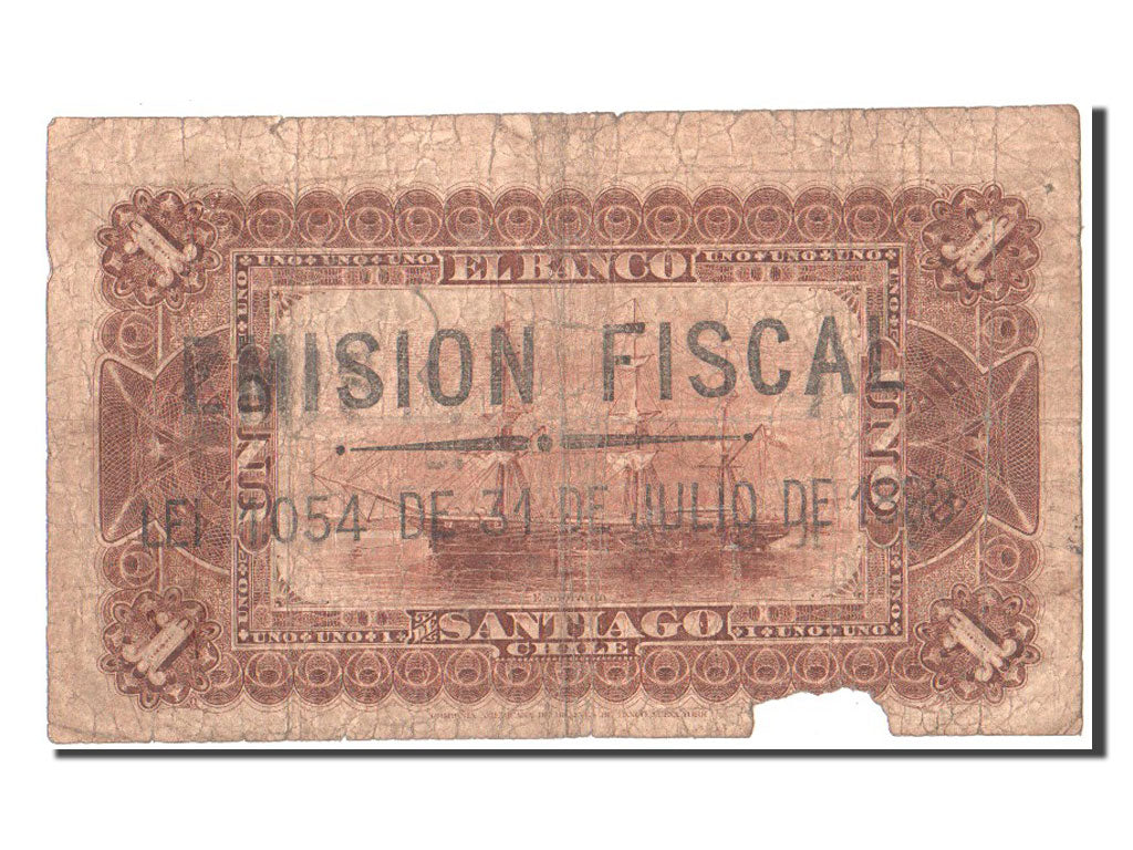 Chile, 1 Peso, 1898, KM #51, VG(8-10)