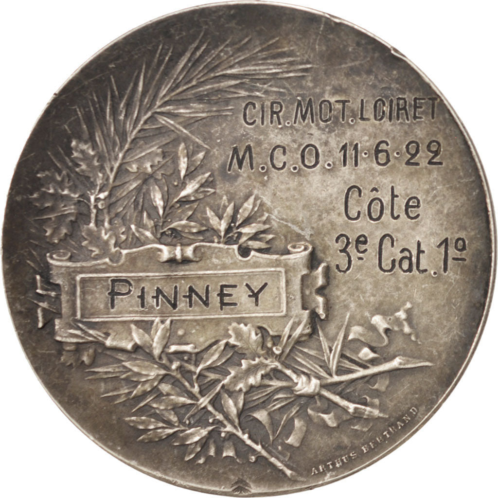 France, Medal, Circuit motorisé du Loiret, Sports & leisure, 1922, Pillet
