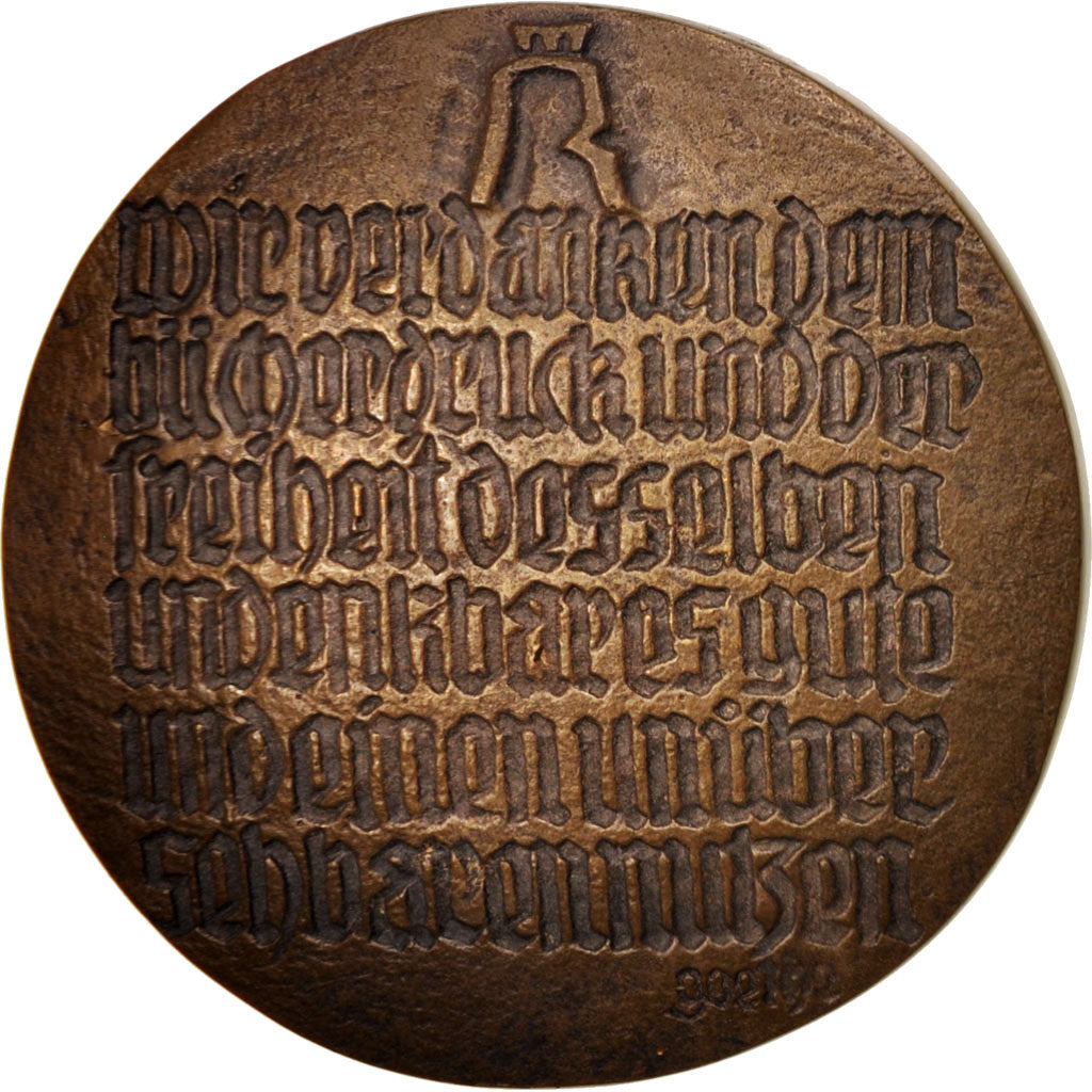 Germany, Medal, Gutenberg, History, 1986, AU(55-58), Bronze