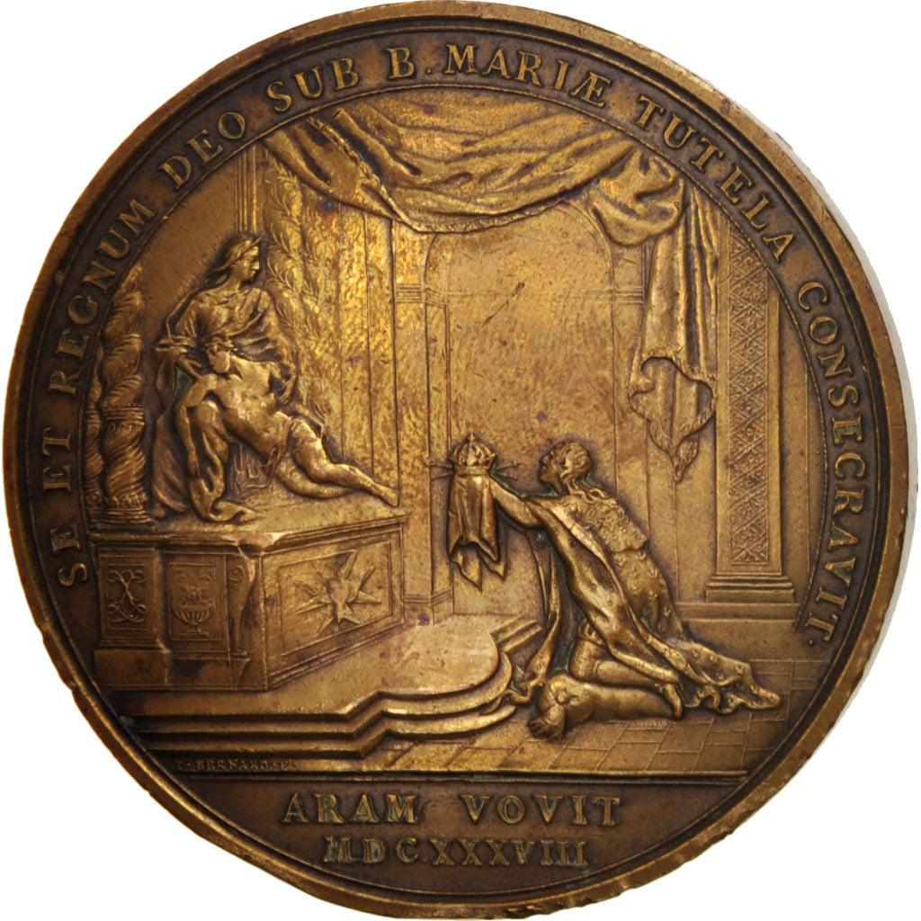 France, Medal, Royaume protégé par la Vierge, Louis XIII, History, 1638