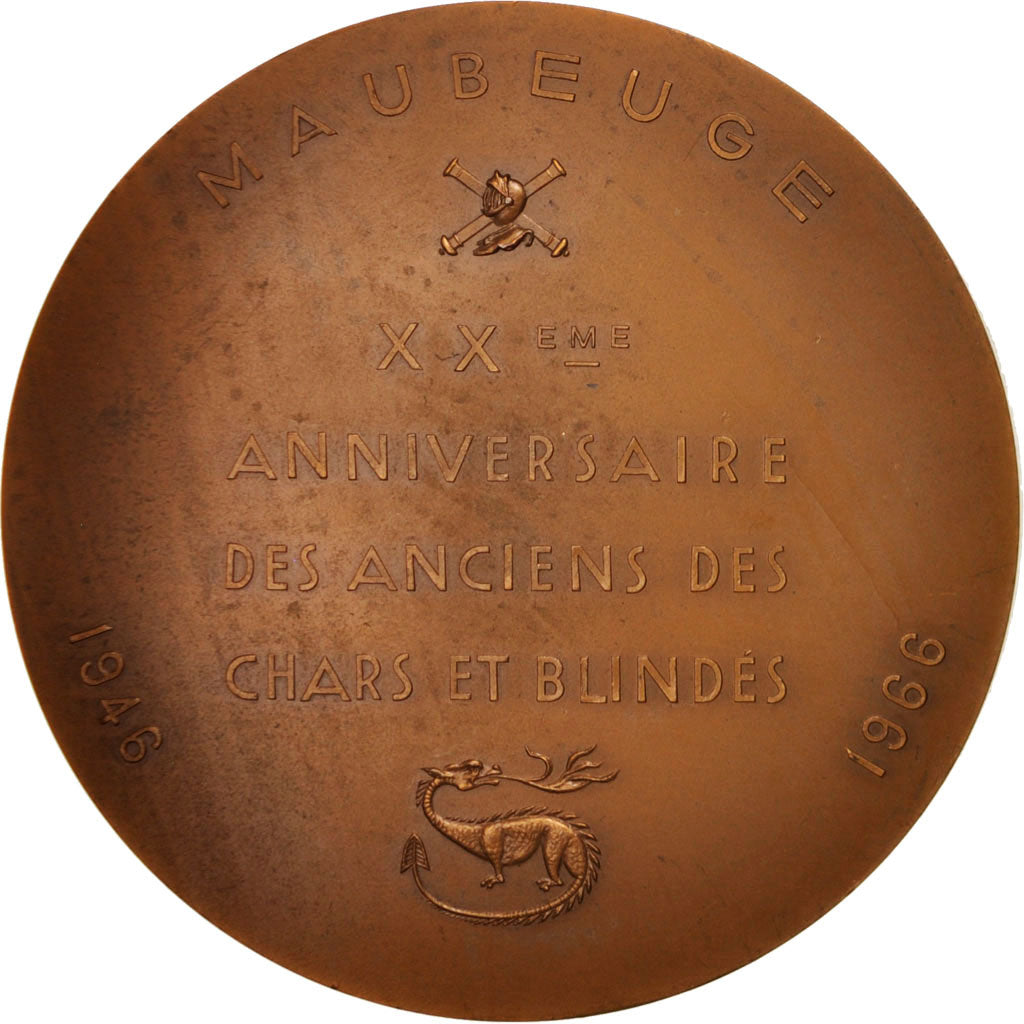 Francia, Medal, Maubeuge, XXeme anniversaire des anciens de chars et blindés
