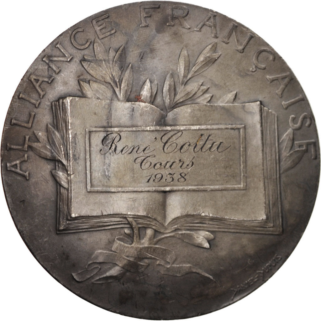 Francia, Medal, Alliance Française, Arts & Culture, 1938, Dupuis.D, BB+, Bronzo