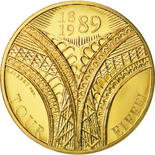 France, Medal, La Tour Eiffel, History, 1989, Jubert, FDC, Vermeil