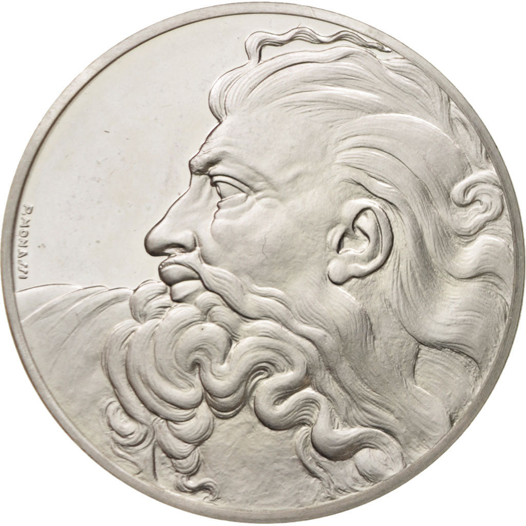 Francia, Medal, Le génie de Michel Ange, La Tête de Dieu, Arts & Culture, FDC