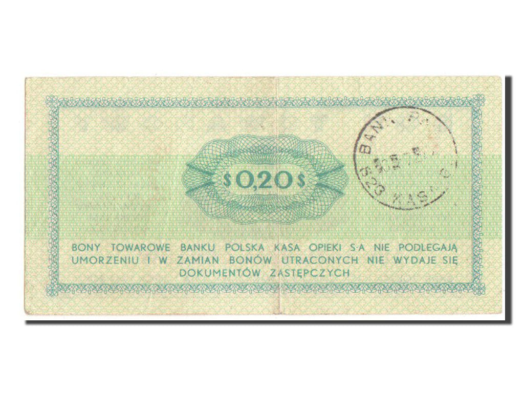 Pologne, 20 cents 1969, Bon Towarowy, Pick FX25