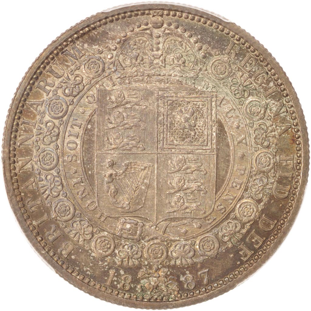 Great Britain, Victoria, 1/2 Crown, 1887, PCGS, MS66, MS(65-70), Silver, KM:764