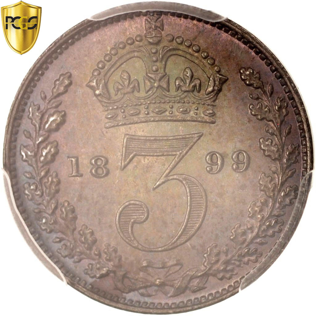 Coin, Great Britain, Victoria, 3 Pence, 1899, PCGS, PL67, MS(65-70), Silver