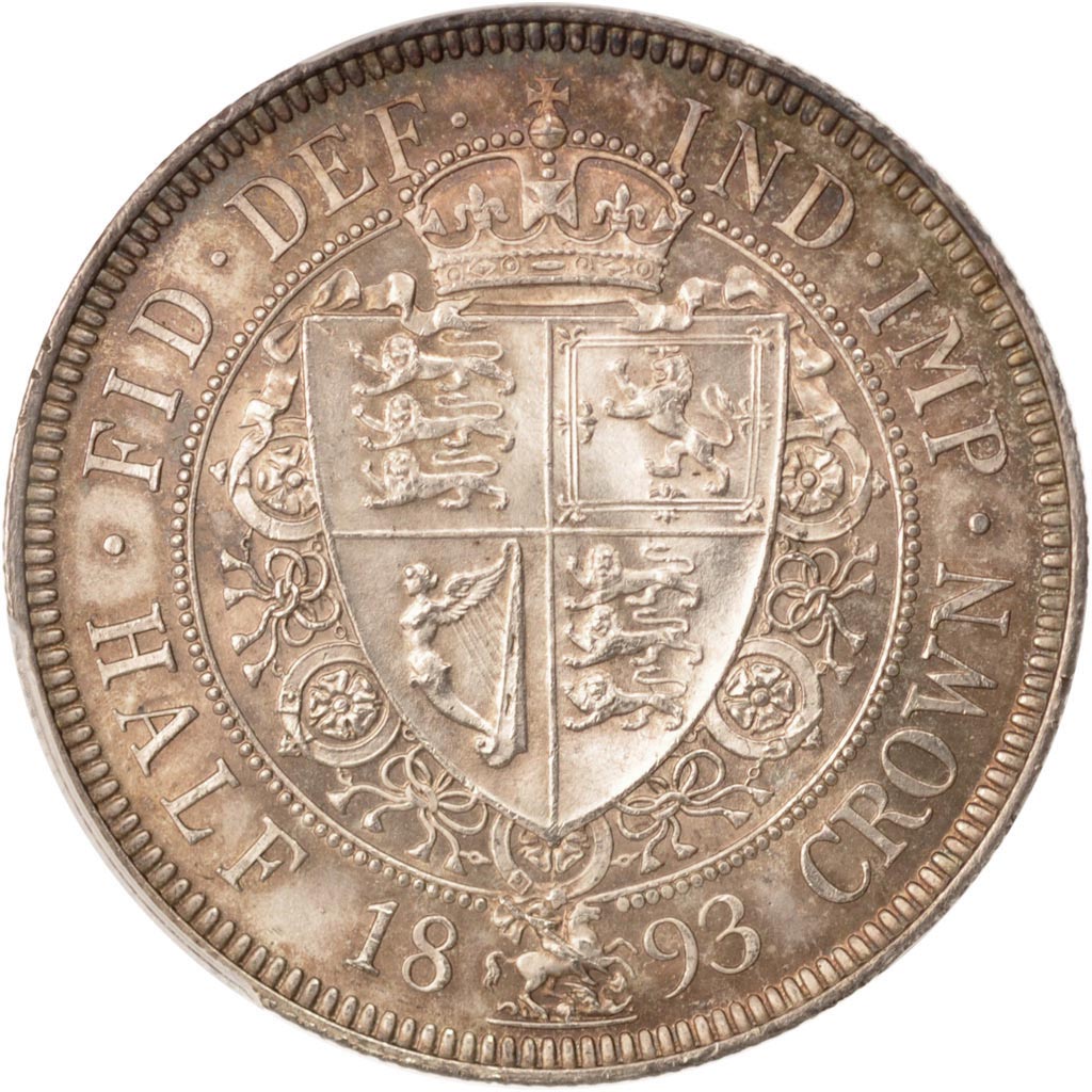 Great Britain, Victoria, 1/2 Crown, 1893, PCGS, MS64, MS(64), Silver, KM:782