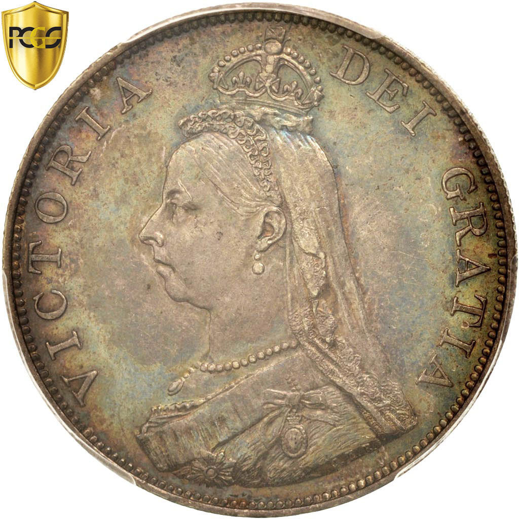 Coin, Great Britain, Victoria, Double Florin, 1887, PCGS, AU55, AU(55-58)