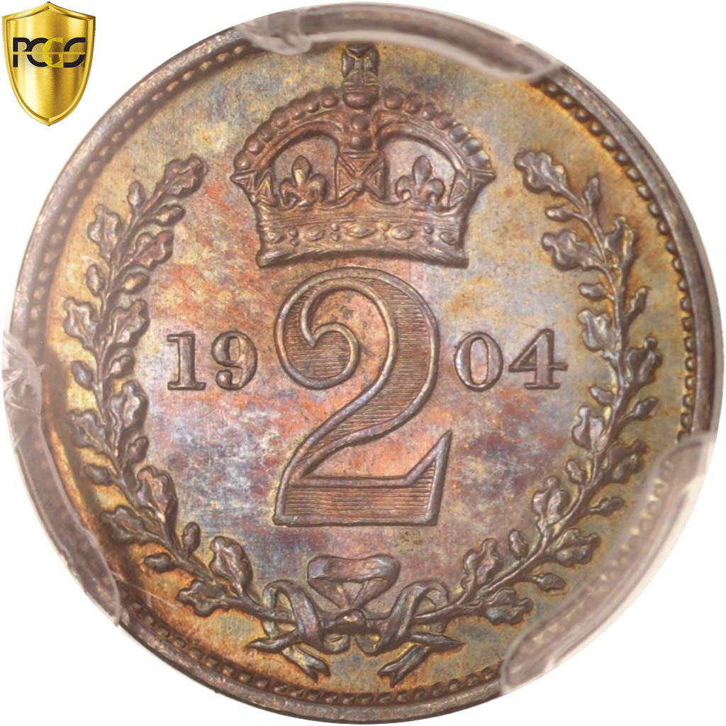 Coin, Great Britain, Edward VII, 2 Pence, 1904, PCGS, PL67+, MS(65-70), Silver