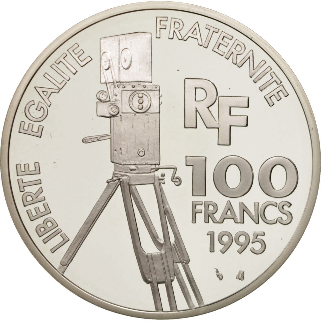 France, 100 Francs, Léon Gaumont, 1995, Paris, MS(65-70), Silver, KM:1080