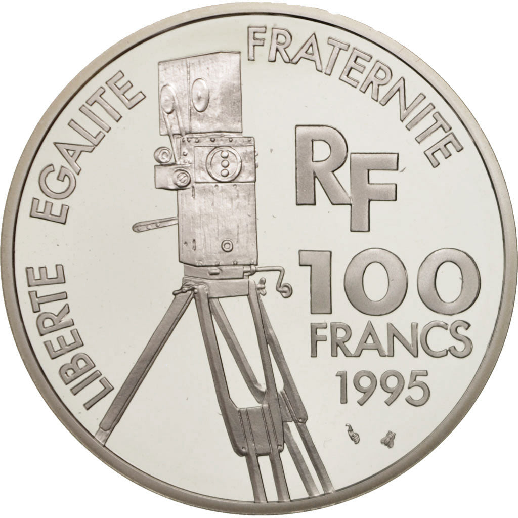 France, 100 Francs, Charlie Chaplin, 1995, Paris, MS(65-70), Silver, KM:1076