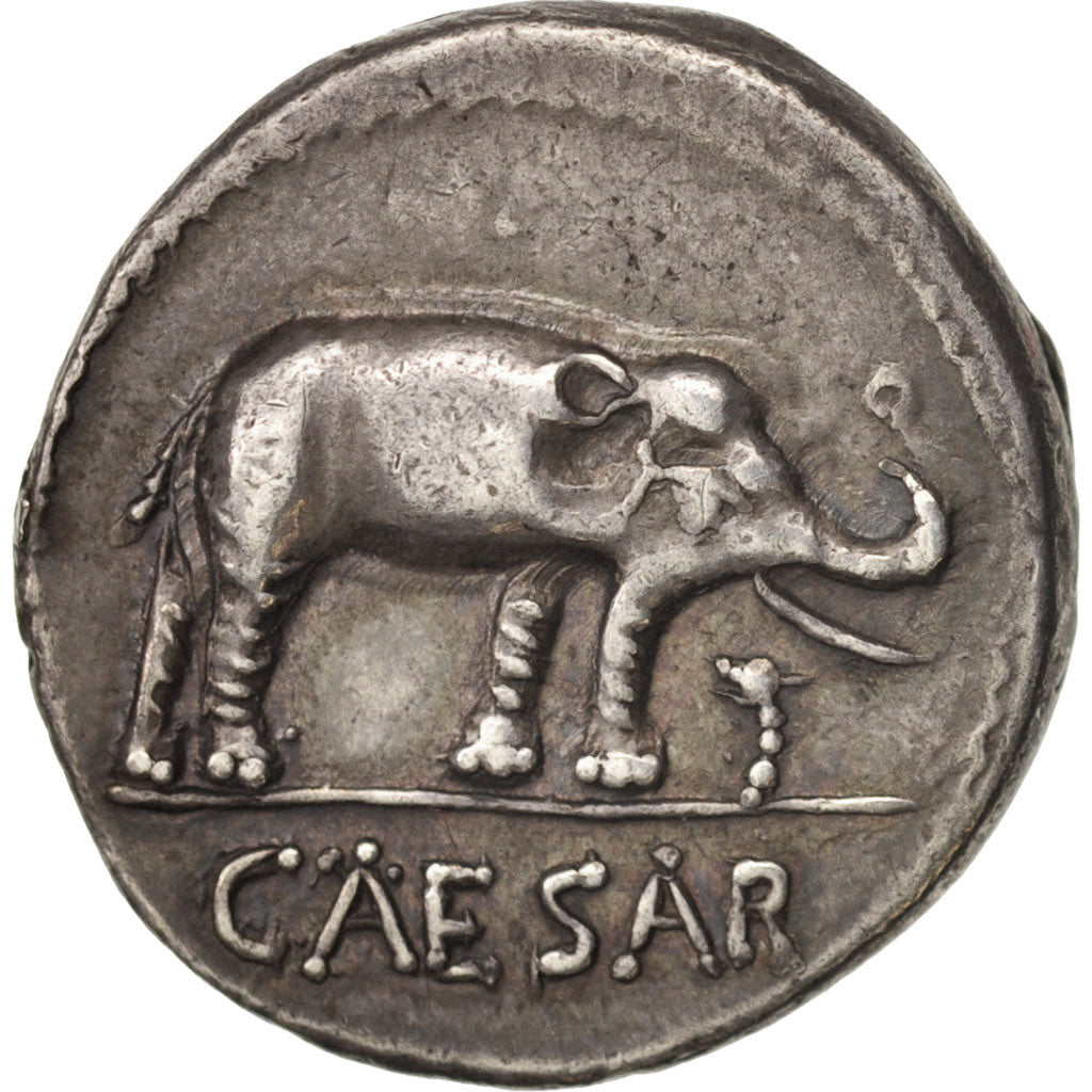 Julius Caesar, Denarius, 49 BC, Roma, AU(50-53), Silver