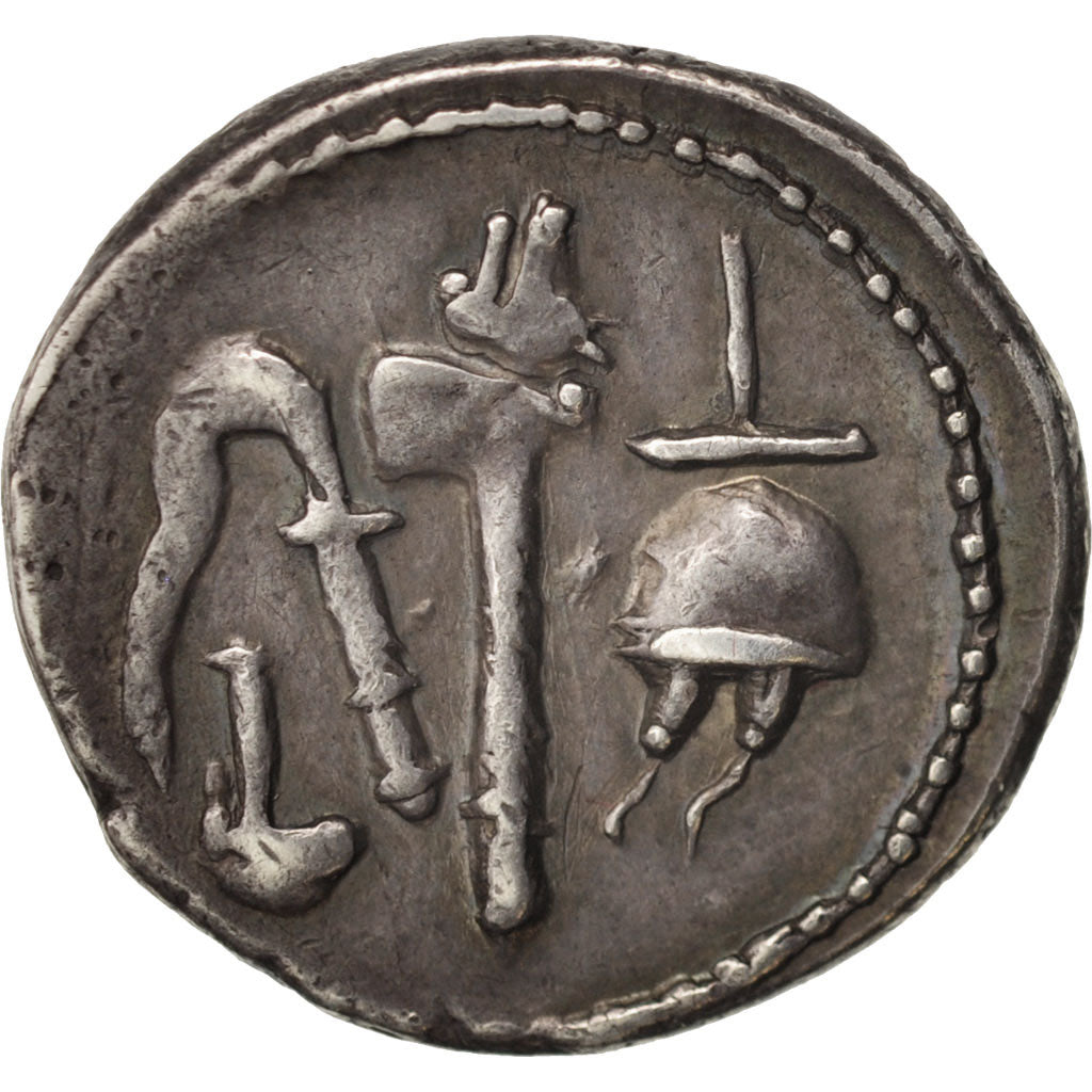 Julius Caesar, Denarius, 49 BC, Roma, AU(50-53), Silver