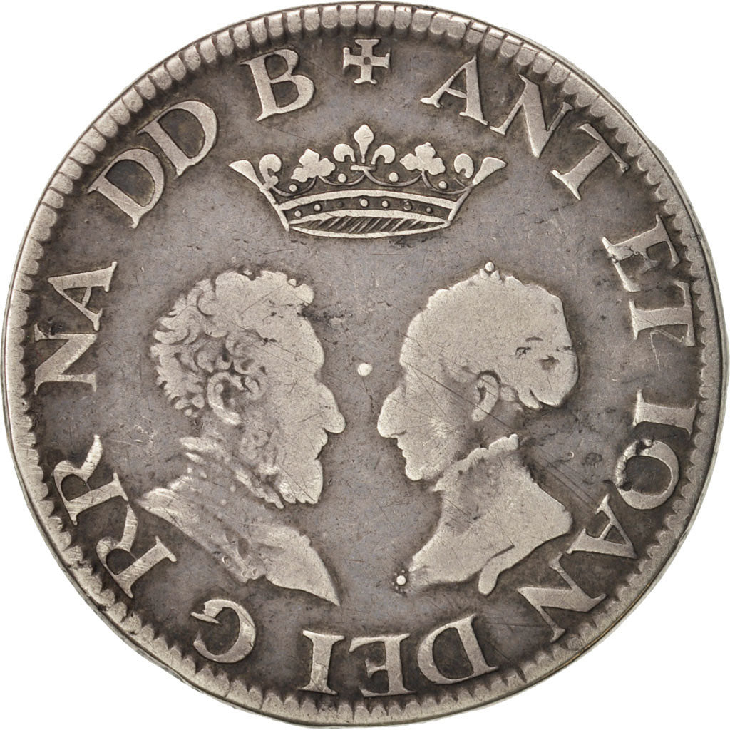 France, Navarre, Antoine de Bourbon et Jeanne d'Albret, Teston, 1555