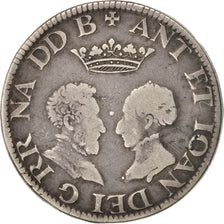 France, Navarre, Antoine de Bourbon et Jeanne d'Albret, Teston, 1555