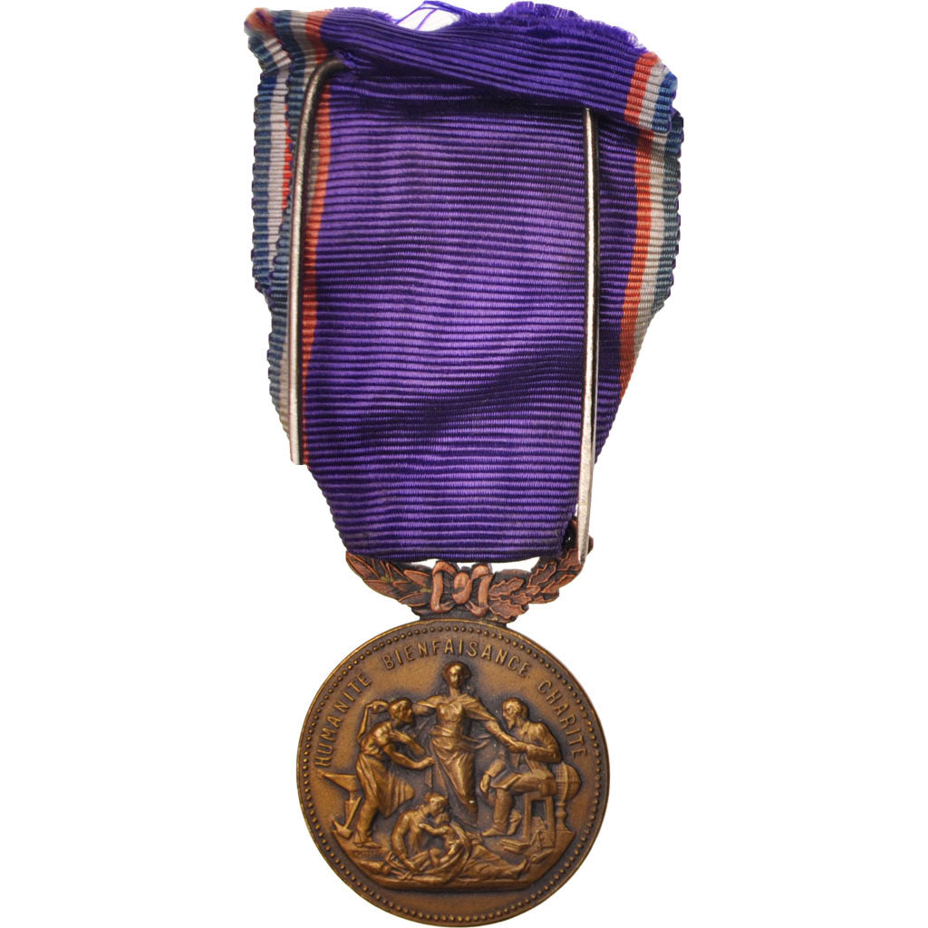 Francia, Académie du dévouement national, Medal, Ottima qualità, Bronzo, 28.9