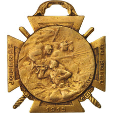 France, Journée du poilu, Medal, 1915, Excellent Quality, Bronze, 29.6