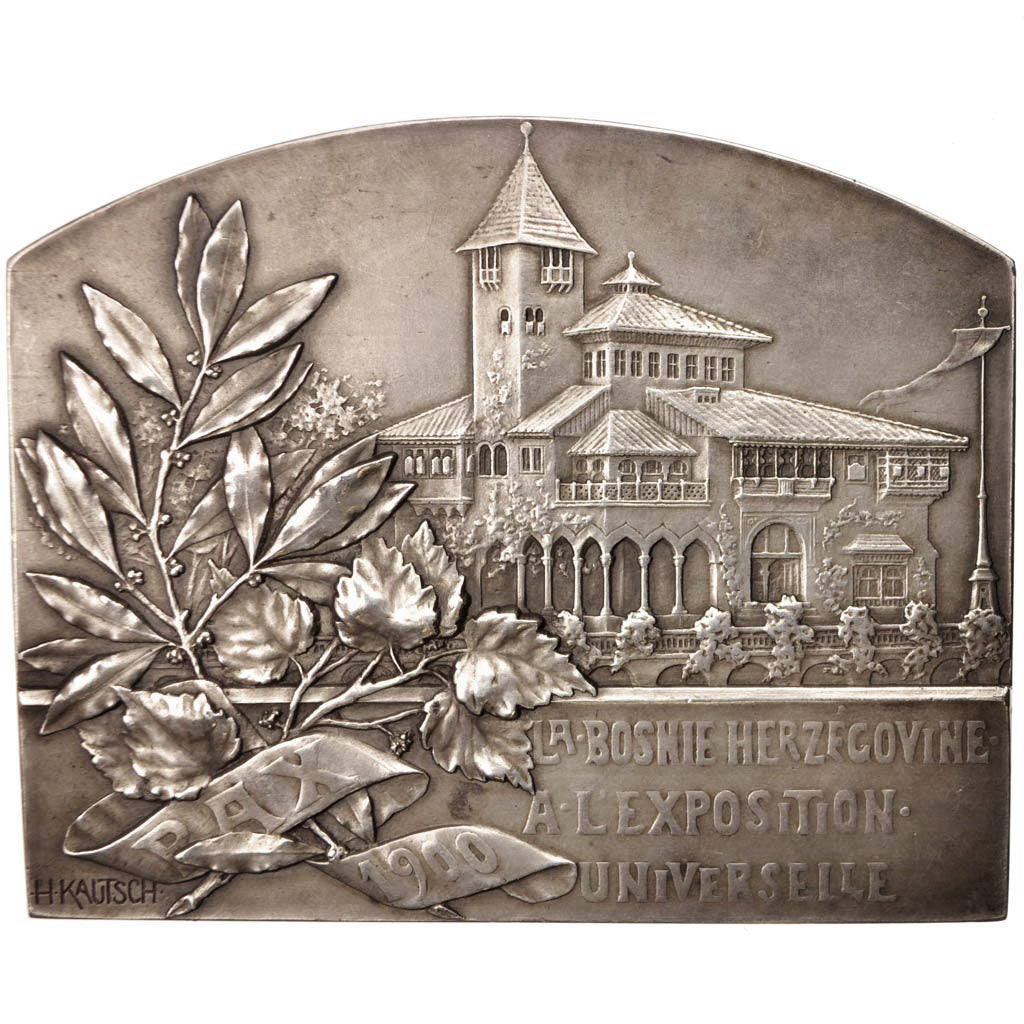 France, Medal, Exposition Universelle de Paris, Paris recevant la Bosnie