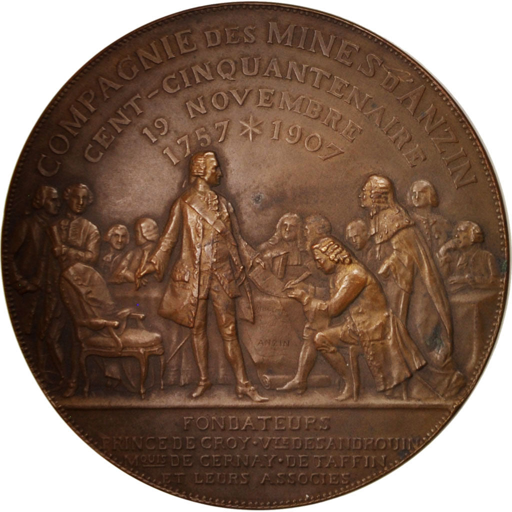 France, Medal, Compagnie des Mines d'Anzin, Business & industry, 1907