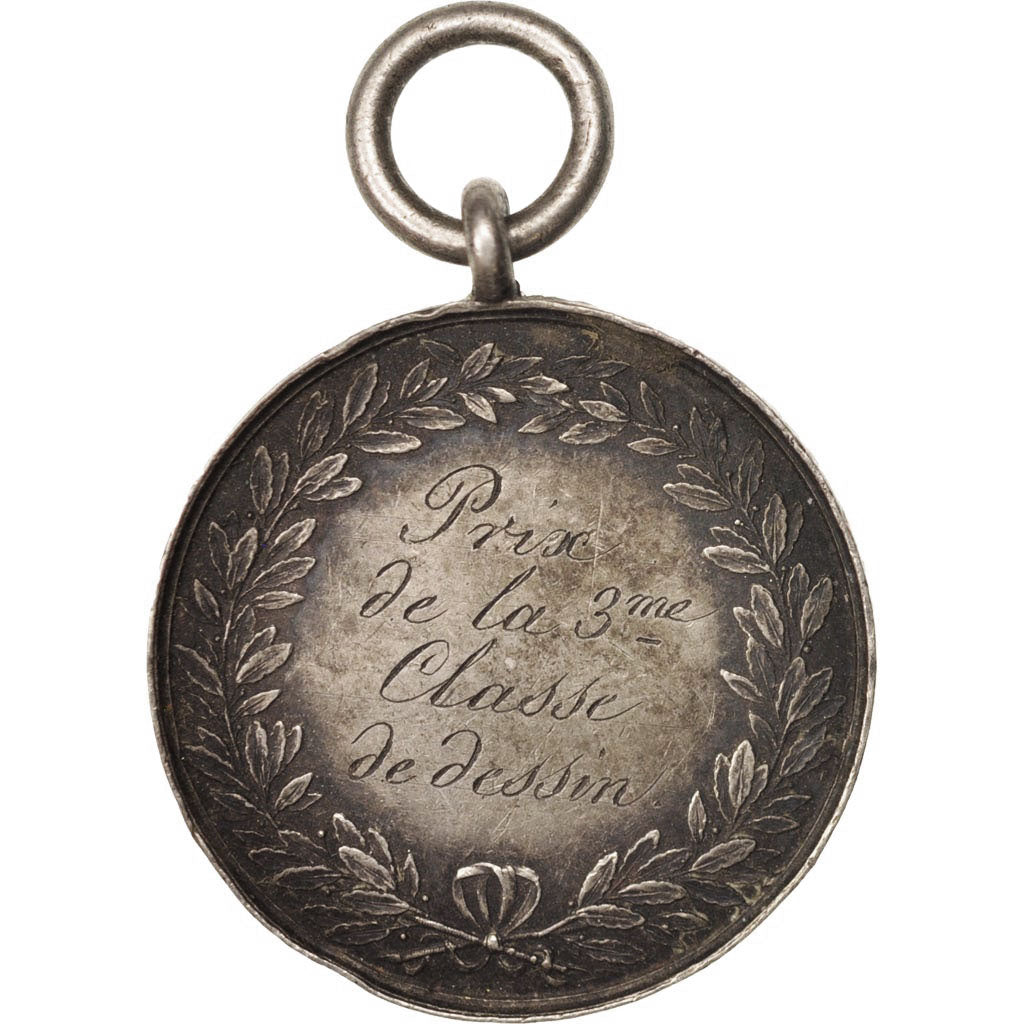 France, Louis XVIII, Ville de Cambrai, Classe de dessin, Medal, 1815, Très bon