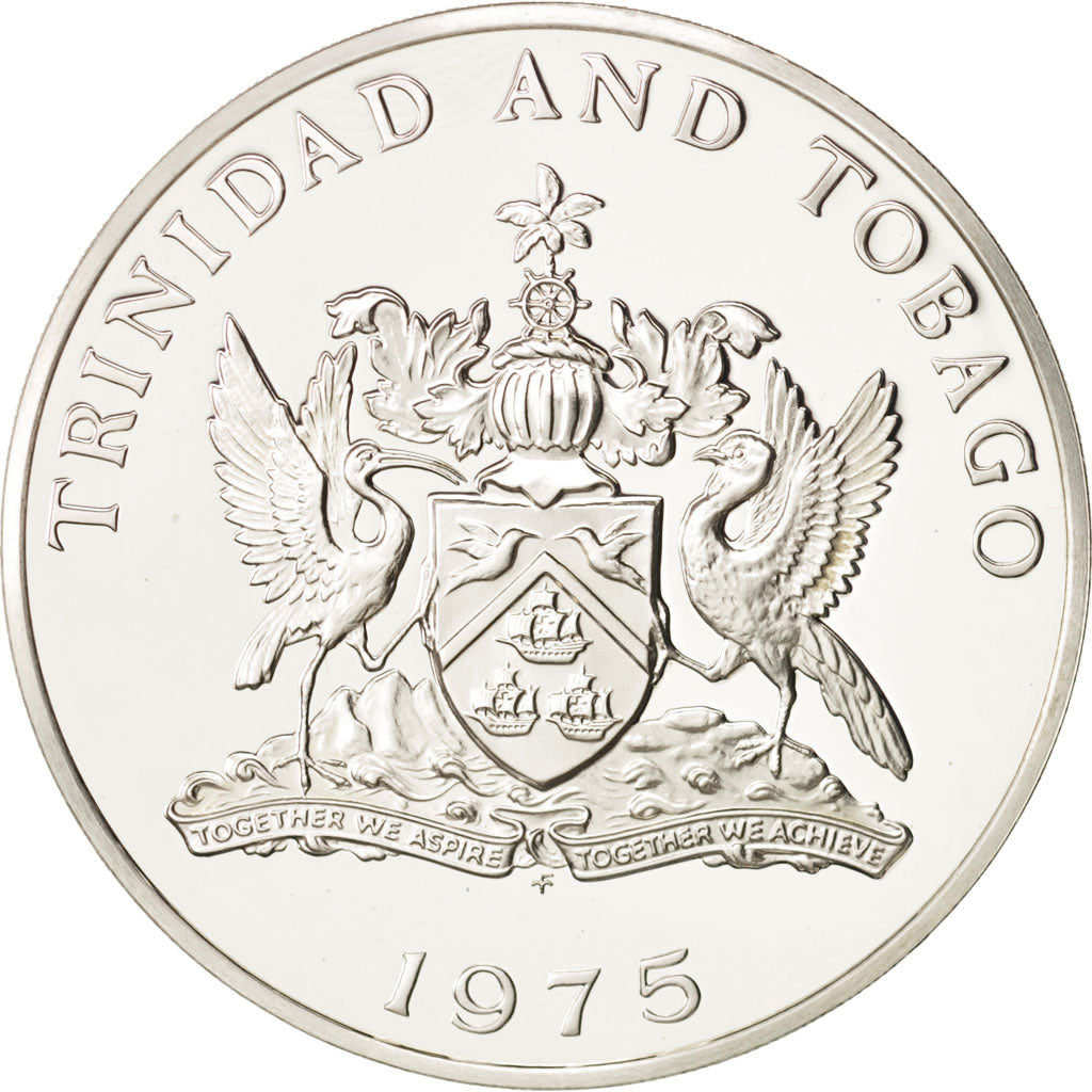 Coin, TRINIDAD & TOBAGO, 10 Dollars, 1975, Franklin Mint, MS(65-70), Silver
