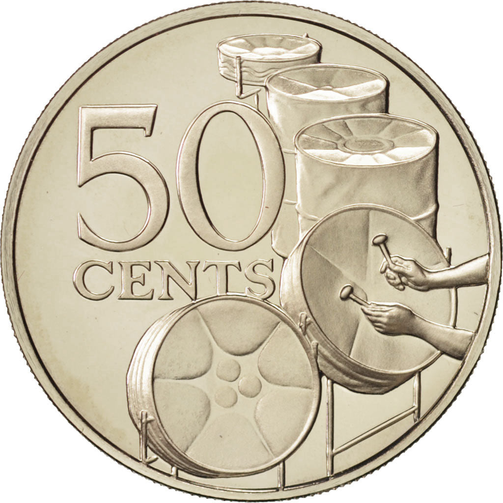 Coin, TRINIDAD & TOBAGO, 50 Cents, 1975, Franklin Mint, MS(65-70)