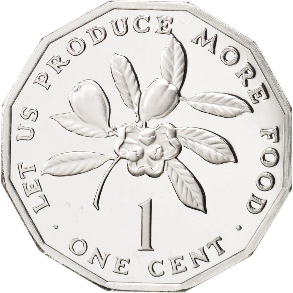 Jamaica, Elizabeth II, Cent, 1976, Franklin Mint, USA, MS(65-70), Aluminum