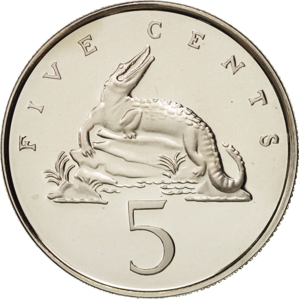 Monnaie, Jamaica, Elizabeth II, 5 Cents, 1976, Franklin Mint, USA, FDC