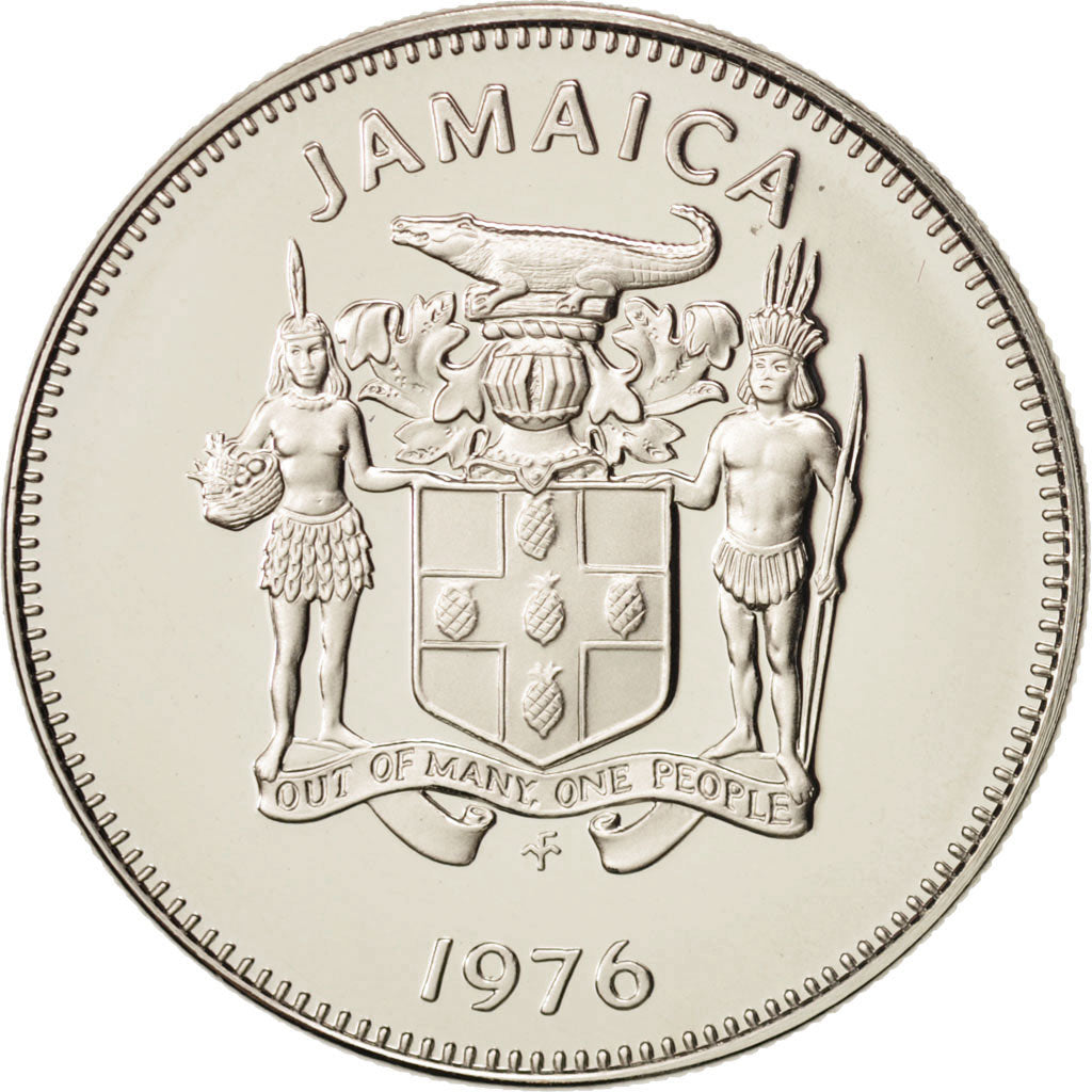 Coin, Jamaica, Elizabeth II, 10 Cents, 1976, Franklin Mint, USA, MS(65-70)
