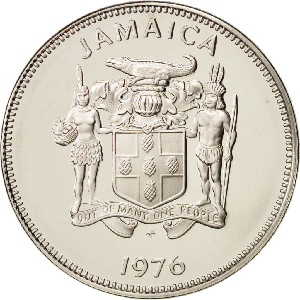 Monnaie, Jamaica, Elizabeth II, 20 Cents, 1976, Franklin Mint, USA, FDC