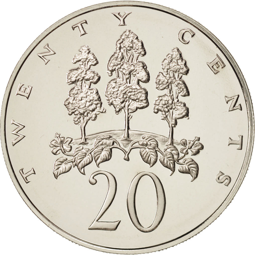Monnaie, Jamaica, Elizabeth II, 20 Cents, 1976, Franklin Mint, USA, FDC