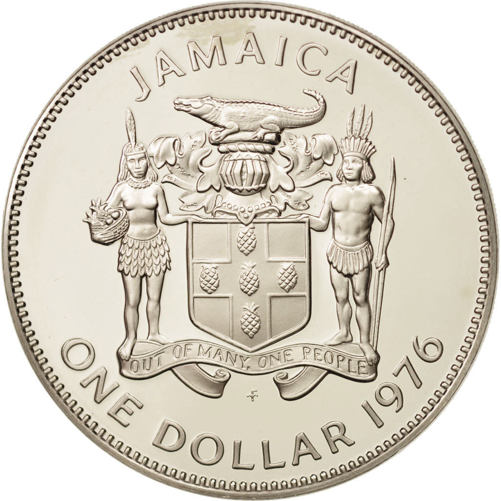 Coin, Jamaica, Elizabeth II, Dollar, 1976, Franklin Mint, MS(65-70)