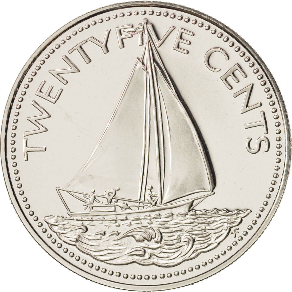Bahamas, Elizabeth II, 25 Cents, 1974, Franklin Mint, U.S.A., MS(65-70), Nickel