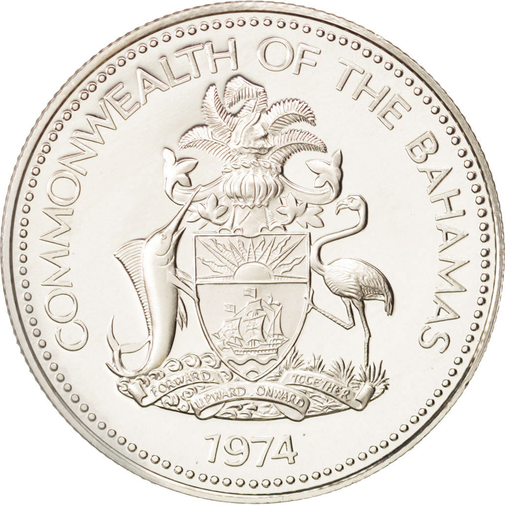 Bahamas, Elizabeth II, 50 Cents, 1974, Franklin Mint, U.S.A., MS(65-70), Silver