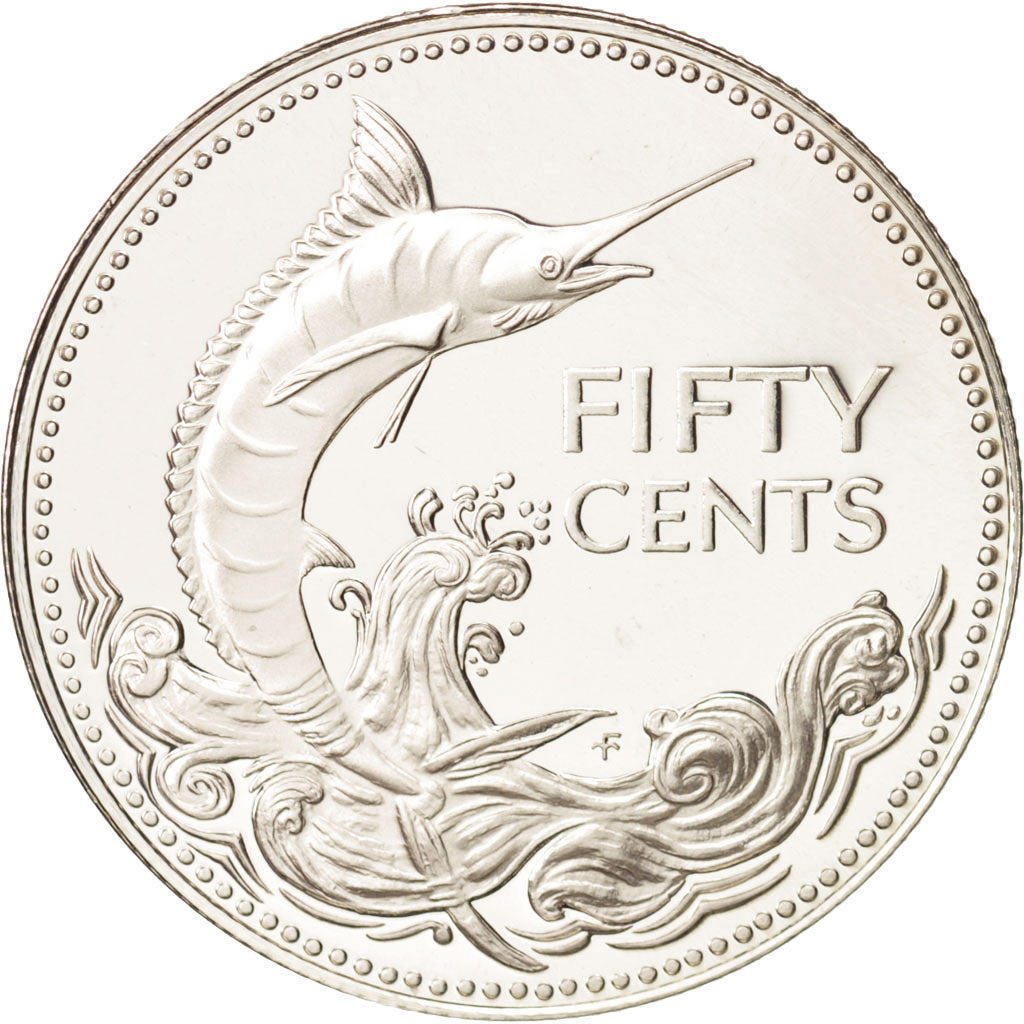 Bahamas, Elizabeth II, 50 Cents, 1974, Franklin Mint, U.S.A., MS(65-70), Silver