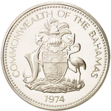 Bahamas, Elizabeth II, Dollar, 1974, Franklin Mint, U.S.A., FDC, Plata, KM:65a