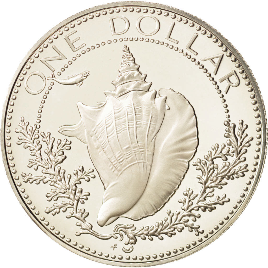 Bahamas, Elizabeth II, Dollar, 1974, Franklin Mint, U.S.A., MS(65-70), Silver