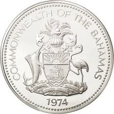 Moneda, Bahamas, Elizabeth II, 5 Dollars, 1974, Franklin Mint, U.S.A., FDC