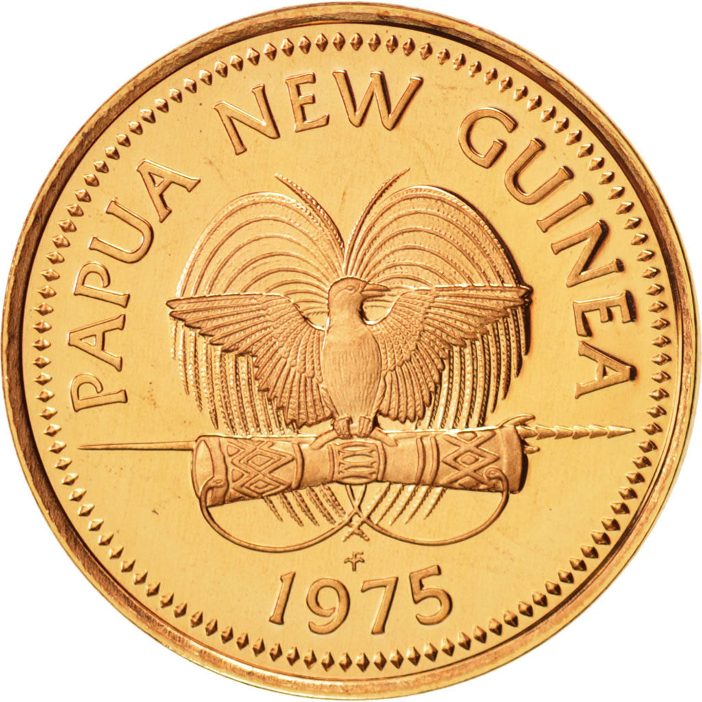 Papua New Guinea, Toea, 1975, Franklin Mint, MS(65-70), Bronze, KM:1