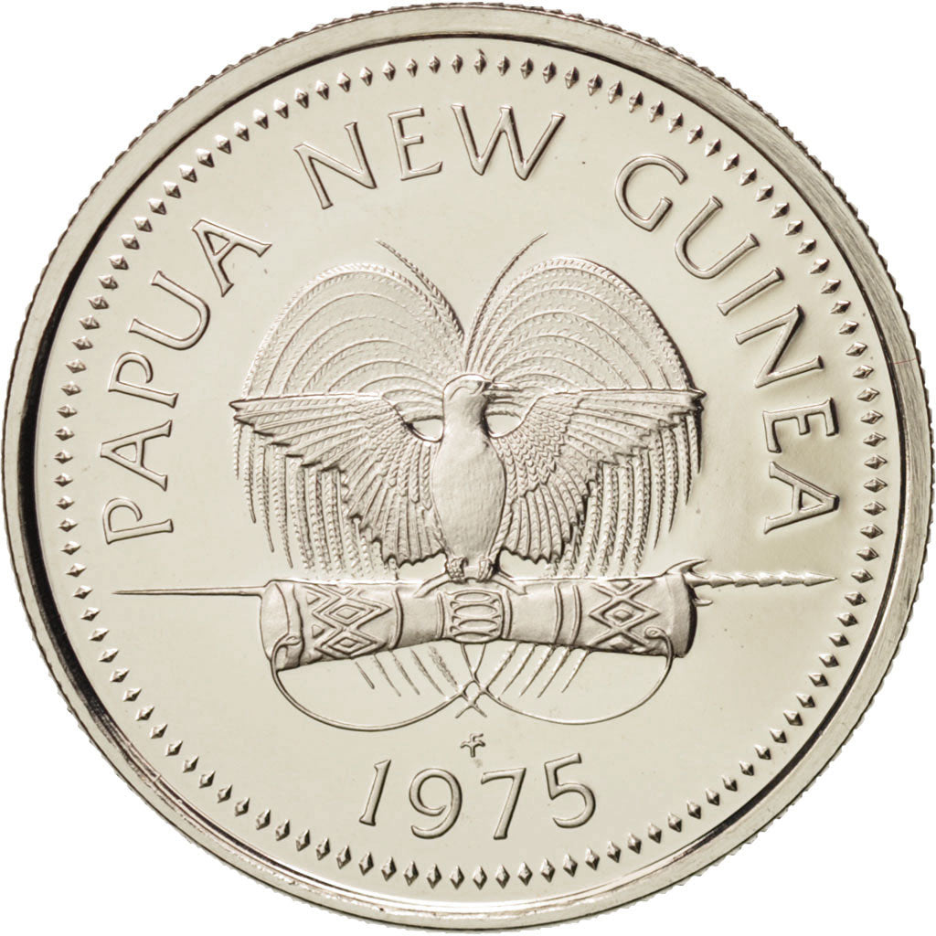 Papua New Guinea, 5 Toea, 1975, Franklin Mint, MS(65-70), Copper-nickel, KM:3