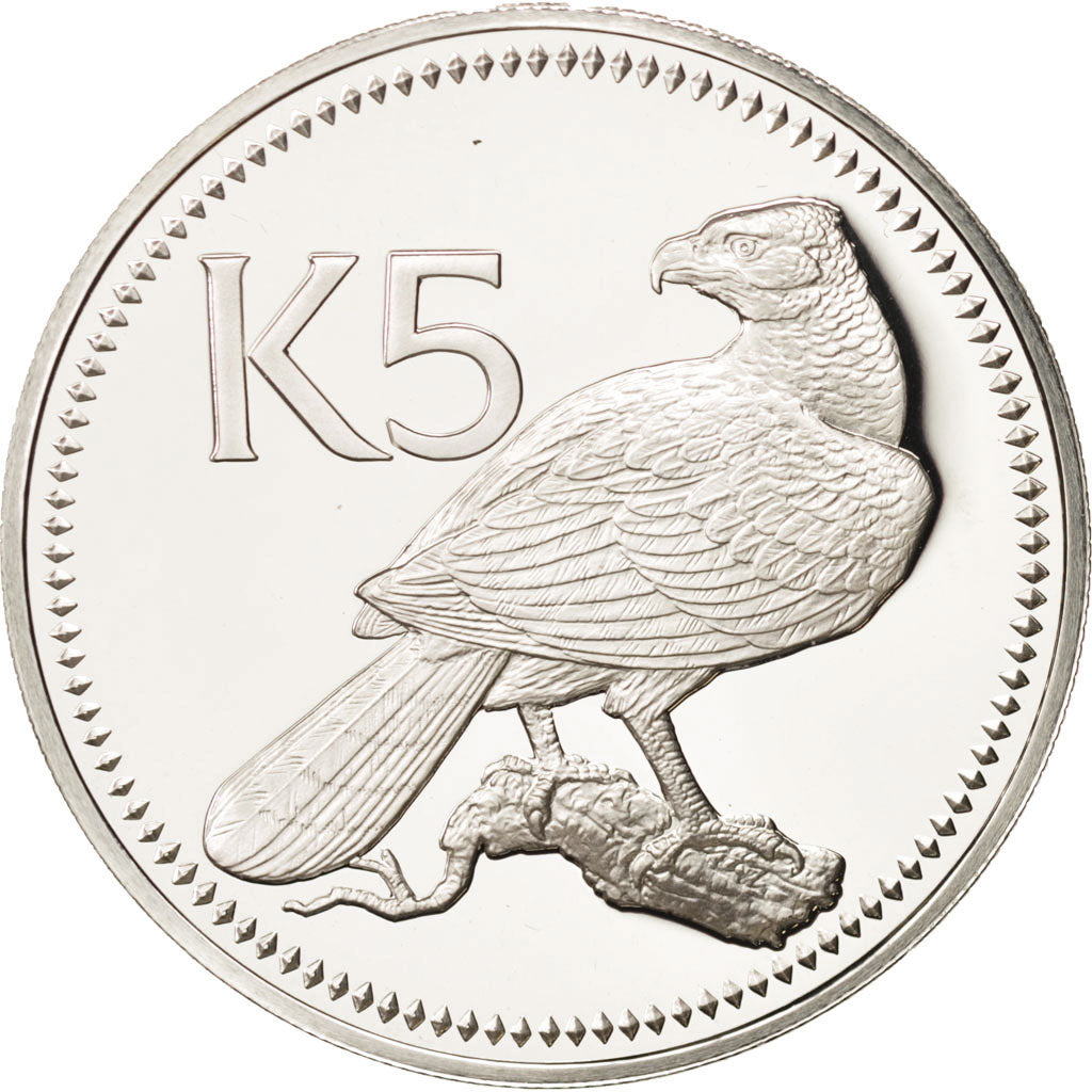 Papua New Guinea, 5 Kina, 1975, Franklin Mint, MS(65-70), Silver, KM:7a
