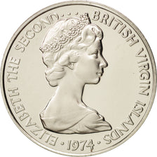 Moneda, ISLAS VÍRGENES BRITÁNICAS, Elizabeth II, 5 Cents, 1974, Franklin Mint