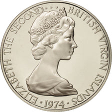 BRITISH VIRGIN ISLANDS, Elizabeth II, 25 Cents, 1974, Franklin Mint, U.S.A.