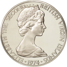 Moneda, ISLAS VÍRGENES BRITÁNICAS, Elizabeth II, 50 Cents, 1974, Franklin