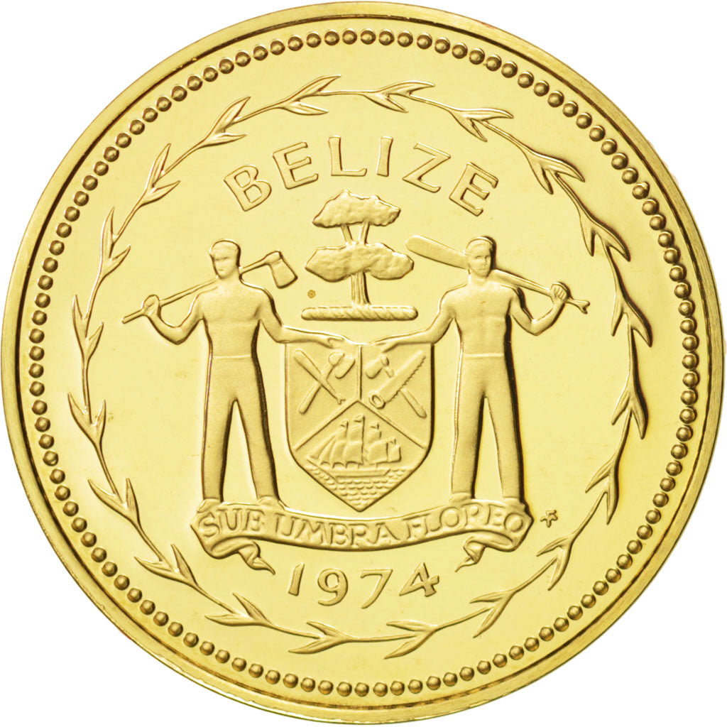 Belize, 5 Cents, 1974, Franklin Mint, MS(65-70), Nickel-brass, KM:39