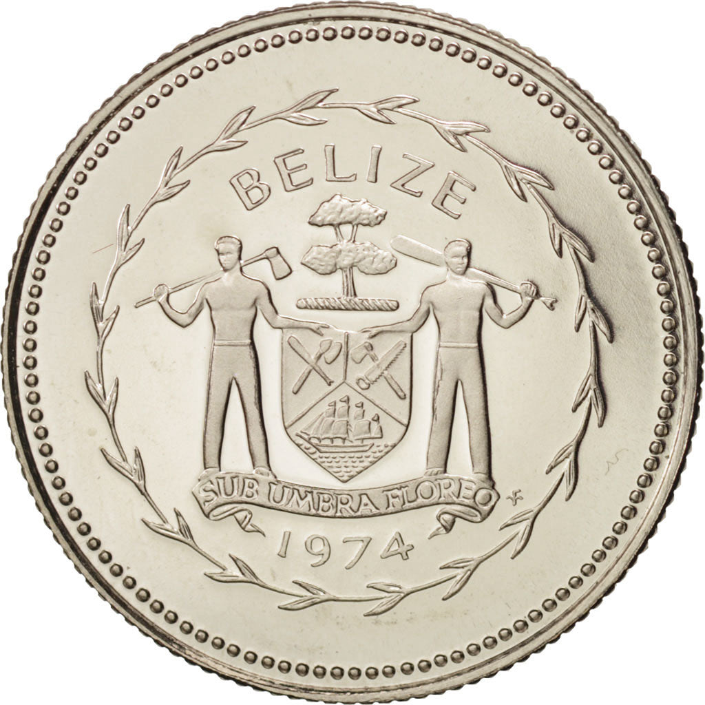 Belize, 10 Cents, 1974, Franklin Mint, MS(65-70), Copper-nickel, KM:40